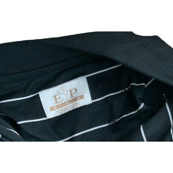 EP Pro Tour Tech Stripe Polo Shirt Womens M 1/4 Zip Short Sleeve Sporty Pullover - Picture 6 of 6